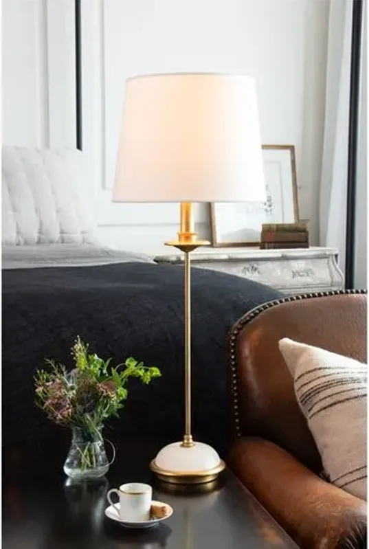 Southern Living Stem Alabaster Buffet Lamp - Gold Leaf - Regina Andrew