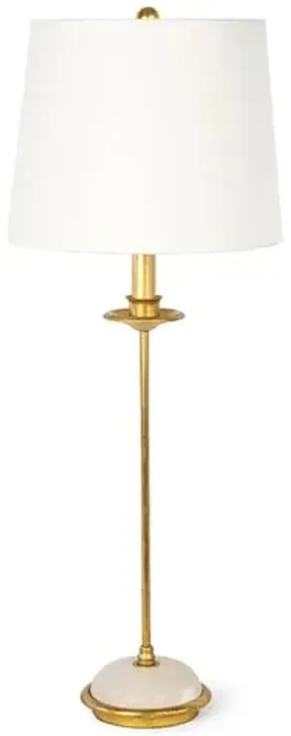 Stem Alabaster Buffet Lamp - Gold Leaf - Regina Andrew