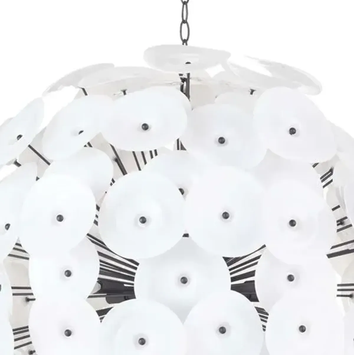 Poppy Large Glass Chandelier - White/Rubbed Bronze - Regina Andrew