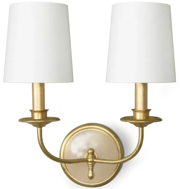 Alabaster Double Sconce - Gold Leaf - Regina Andrew