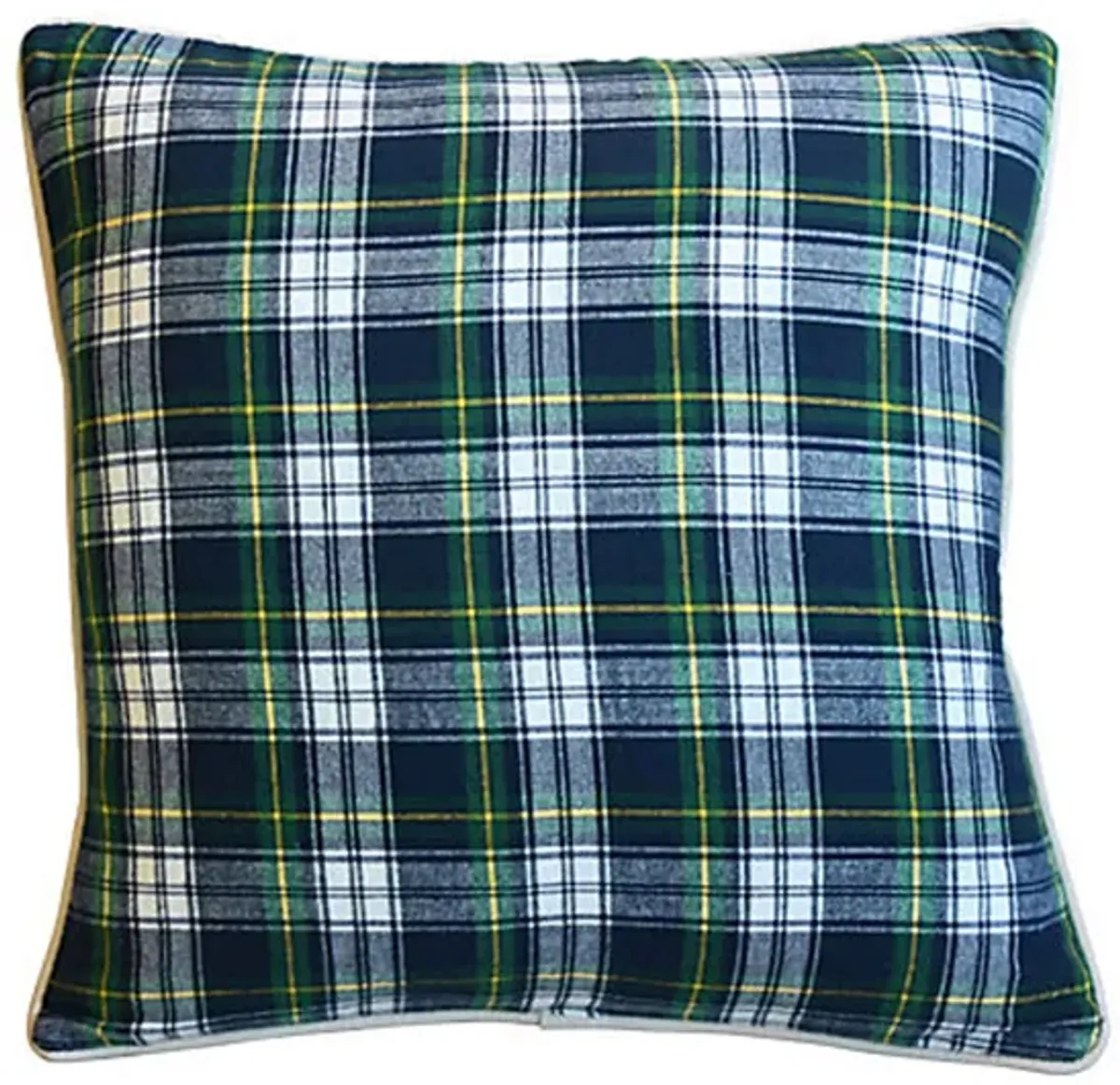 Green - Blue & White Tartan Plaid Pillow