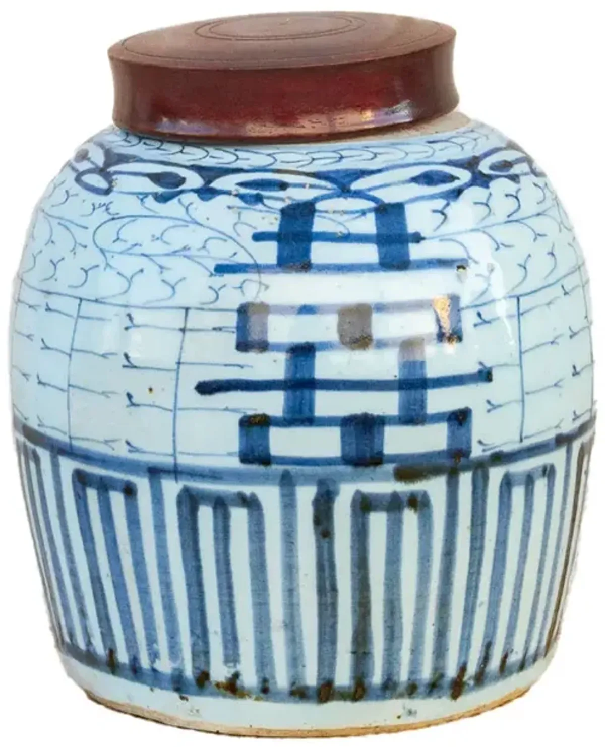 Vintage Chinese Porcelain Lidded Jar - de-cor - Blue