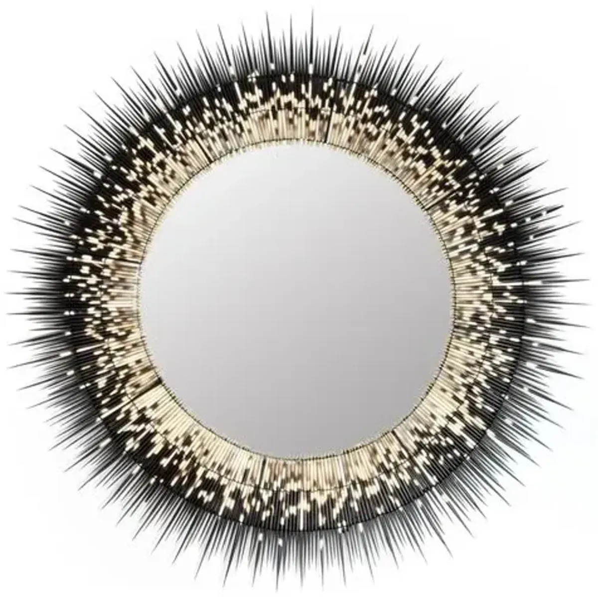 Porcupine Quill Large Round Wall Mirror - Black - Ngala Trading Co. - Handcrafted