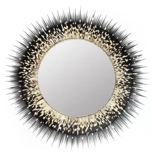 Porcupine Quill Large Round Wall Mirror - Black - Ngala Trading Co. - Handcrafted