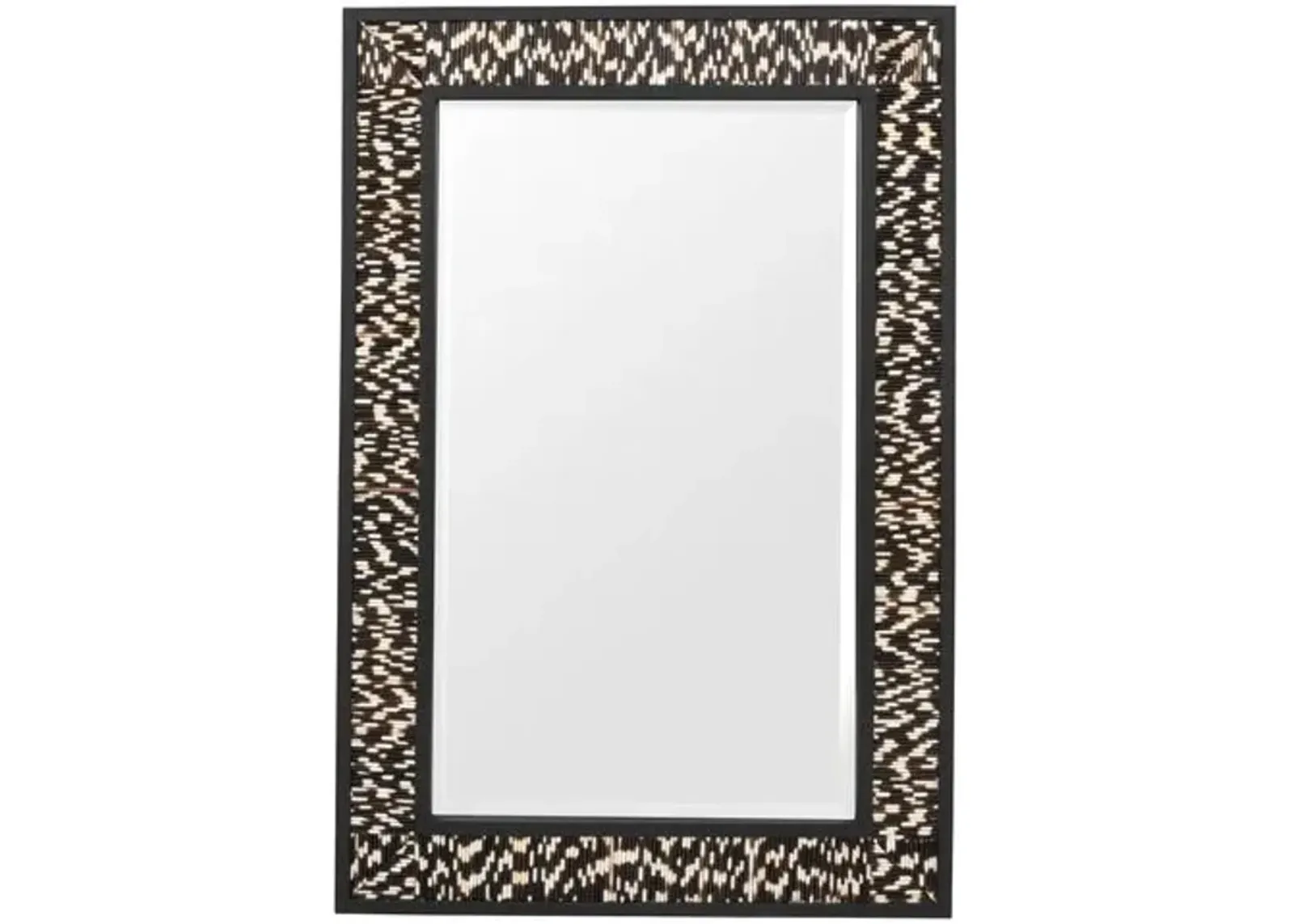 Porcupine Quill Rectangle Wall Mirror - Black - Ngala Trading Co.