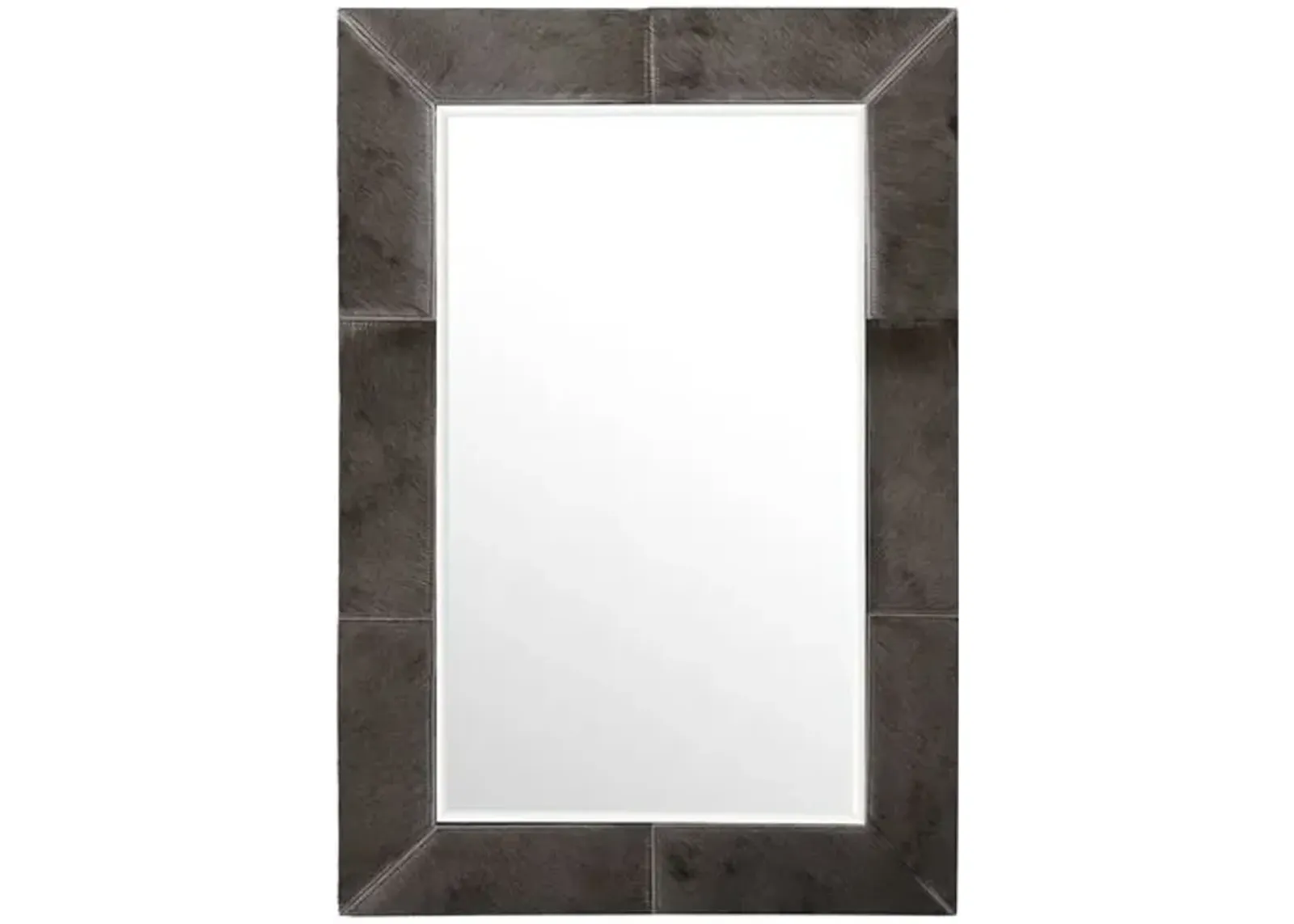 Wildebeest Hide Rectangle Wall Mirror - Gray - Ngala Trading Co.