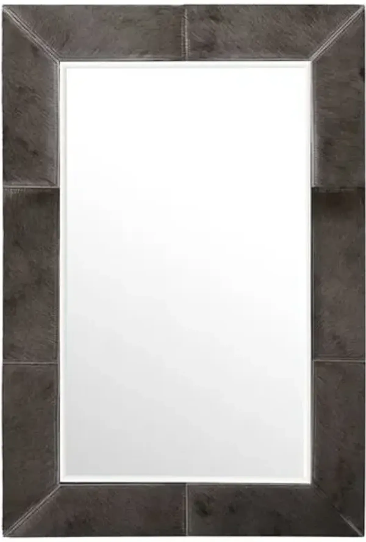 Wildebeest Hide Rectangle Wall Mirror - Gray - Ngala Trading Co.