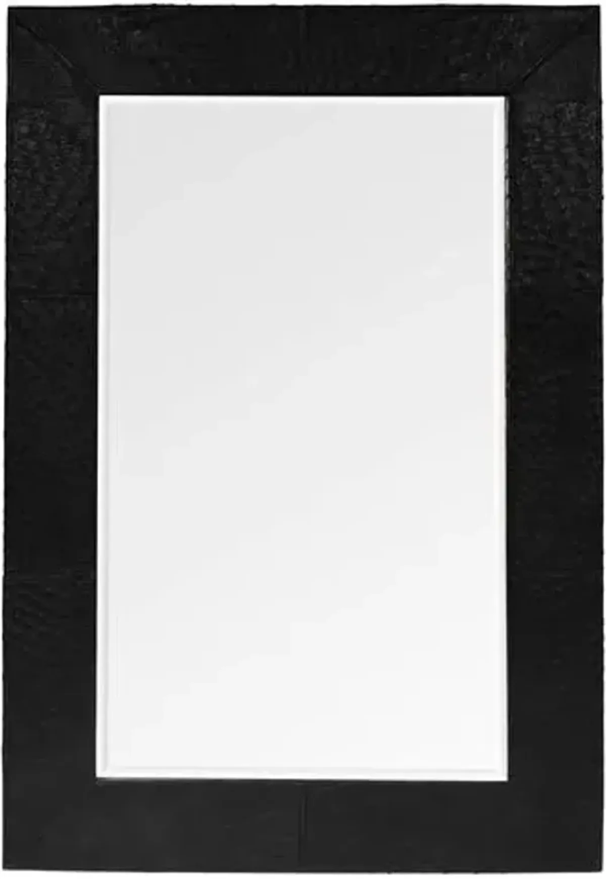 Ostrich Leather Rectangle Wall Mirror - Black - Ngala Trading Co.