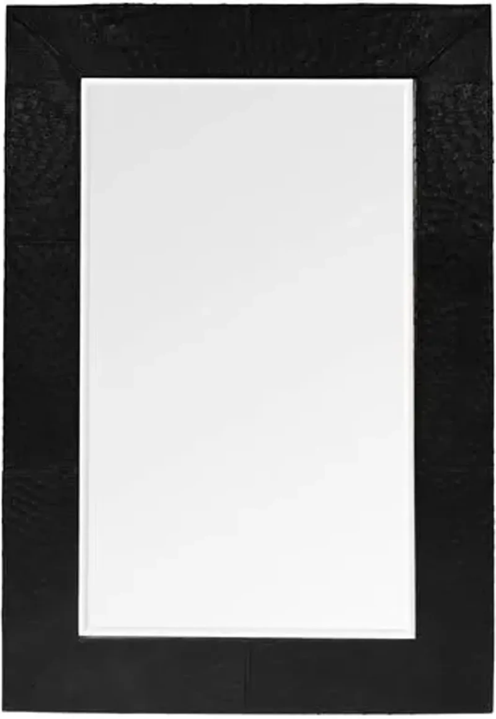 Ostrich Leather Rectangle Wall Mirror - Black - Ngala Trading Co.