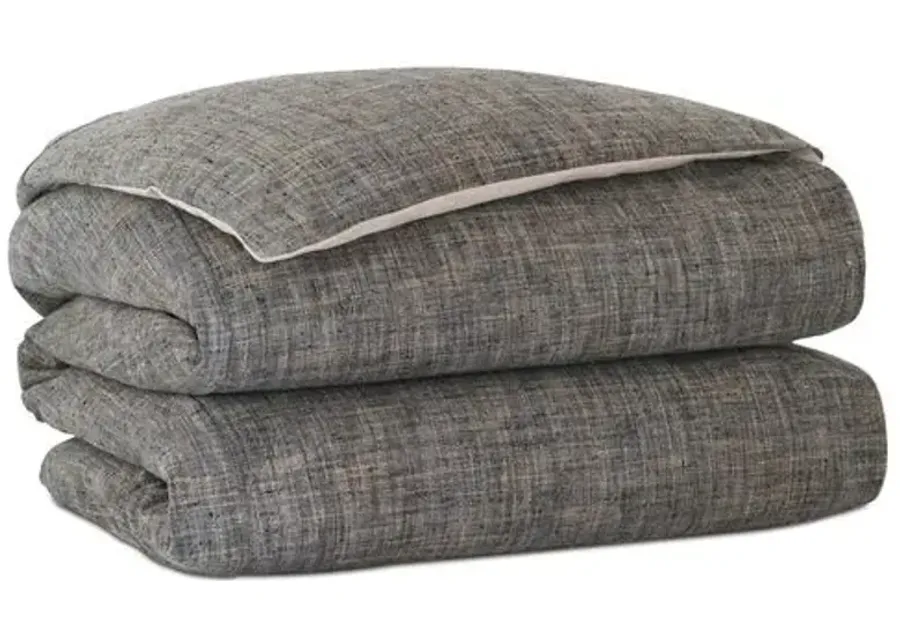 Trillium Duvet Cover and Comforter - Charcoal - Handcrafted - Gray, Breathable, Durable, Comfortable