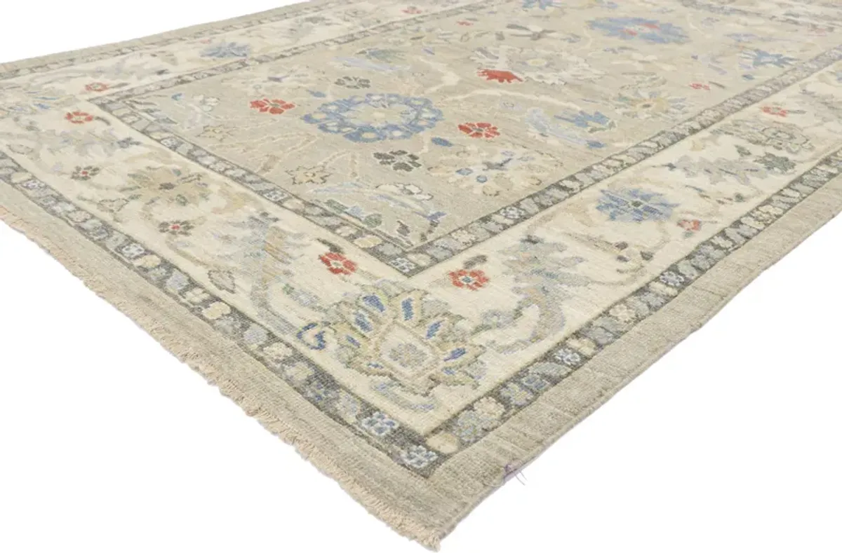 Persian Sultanabad Rug - 5'9" x 8'8" - Esmaili Rugs & Antiques - Beige - Beige