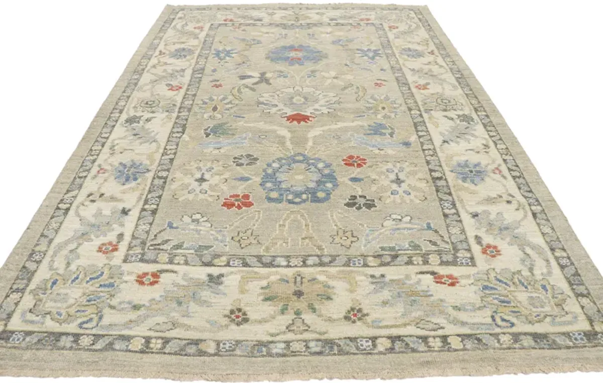 Persian Sultanabad Rug - 5'9" x 8'8" - Esmaili Rugs & Antiques - Beige - Beige