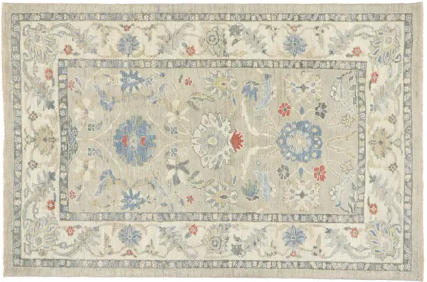 Persian Sultanabad Rug - 5'9" x 8'8" - Esmaili Rugs & Antiques - Beige - Beige