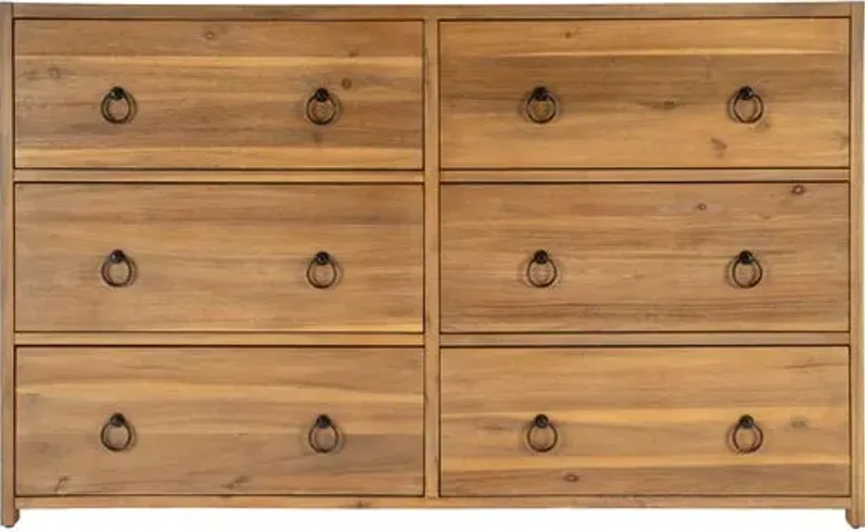 Sully 6-Drawer Dresser - Natural - Brown