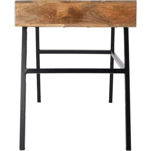 Lani Two-Drawer Desk - Natural - Brown