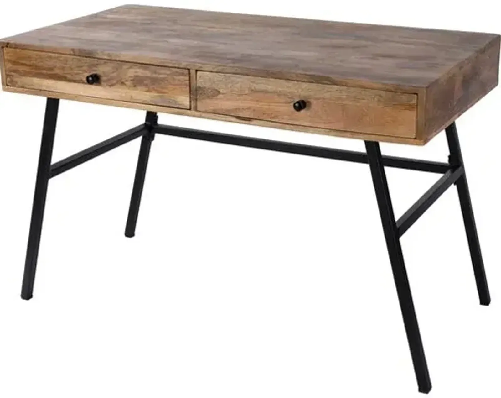 Lani Two-Drawer Desk - Natural - Brown