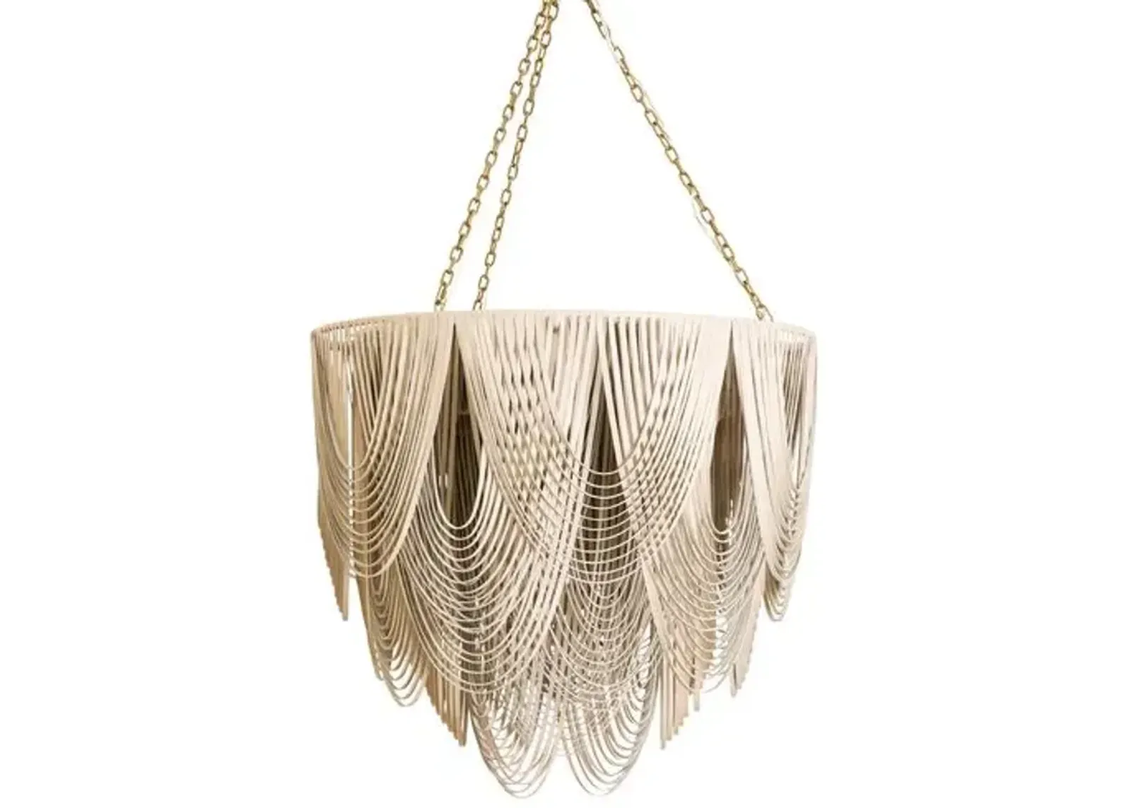 Whisper Leather Large Chandelier - Cream - Ngala Trading Co. - Handcrafted - Beige