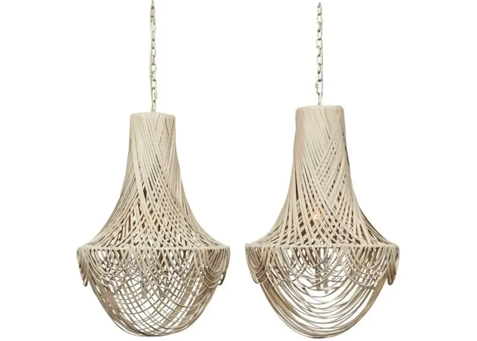 Empire Leather Small Chandelier - Cream - Ngala Trading Co. - Handcrafted