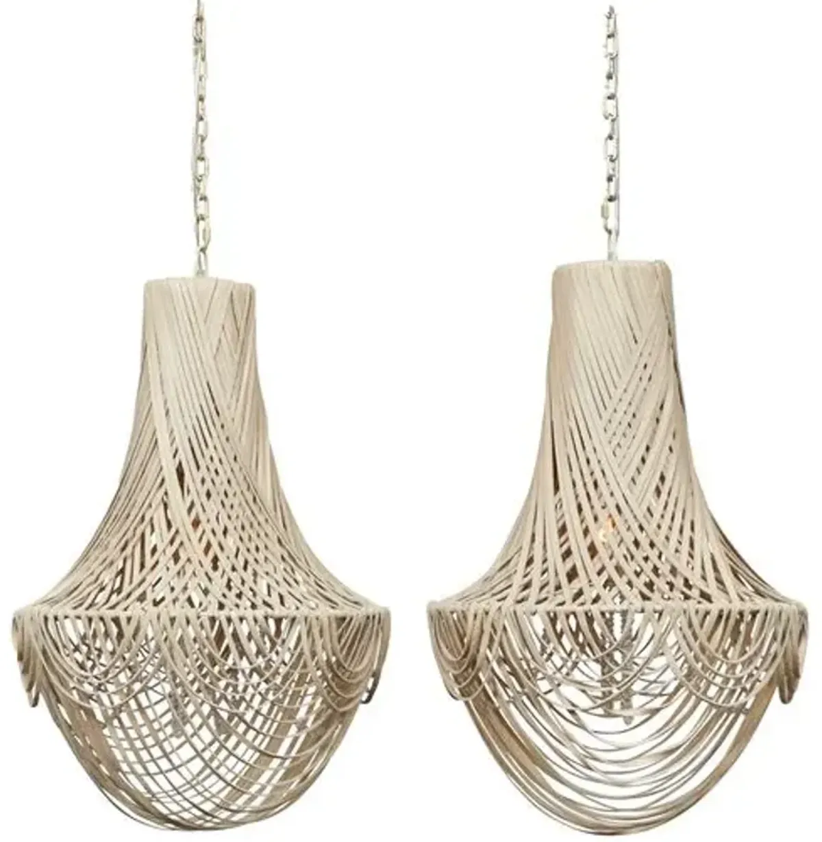 Empire Leather Small Chandelier - Cream - Ngala Trading Co. - Handcrafted