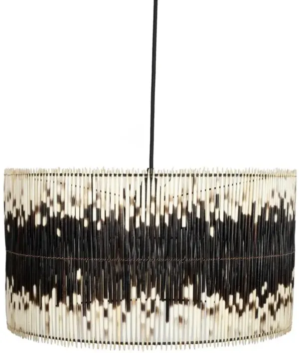Porcupine Quill Drum Pendant - Natural - Ngala Trading Co. - Black