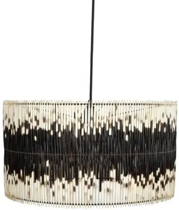 Porcupine Quill Drum Pendant - Natural - Ngala Trading Co. - Black