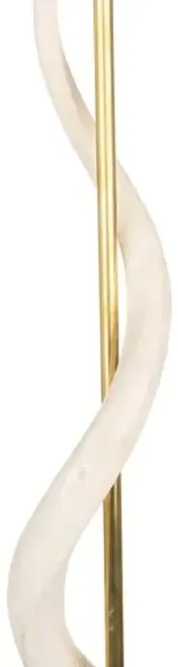 Kudu Inner Horn Single Twist Floor Lamp - Natural/White Burlap - Ngala Trading Co. - Handcrafted