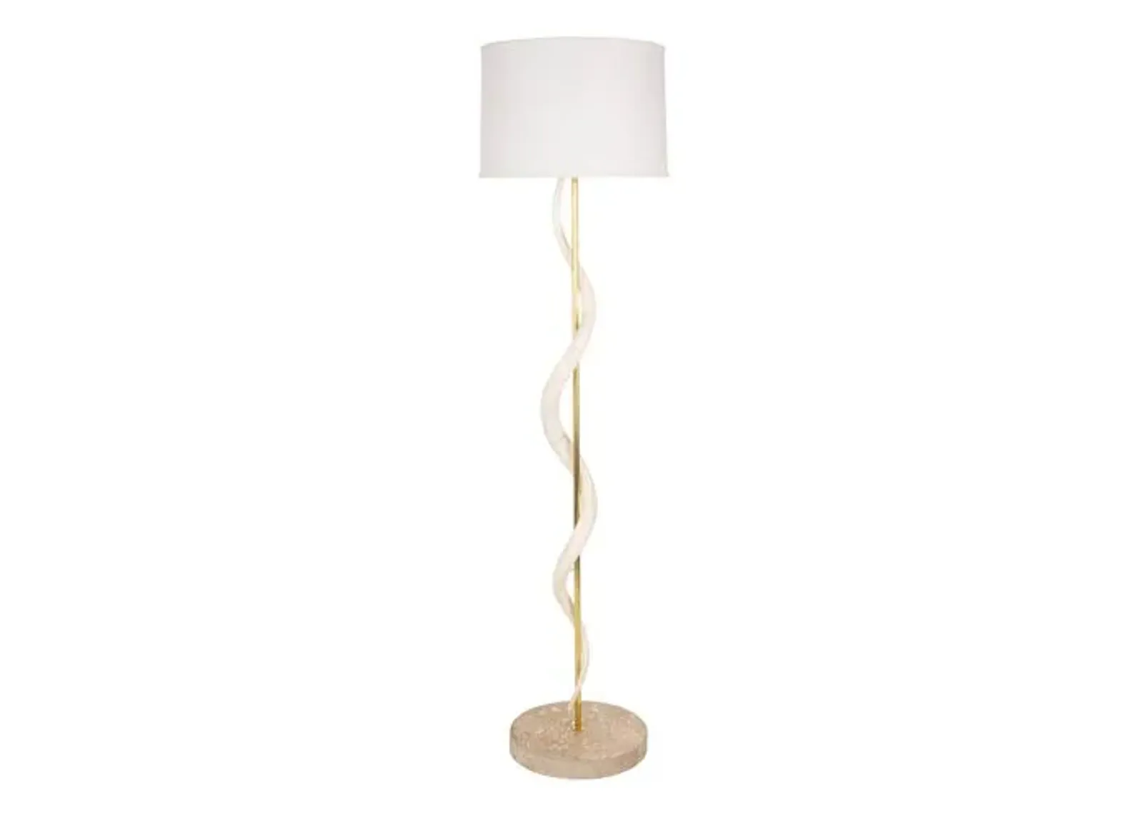 Kudu Inner Horn Single Twist Floor Lamp - Natural - Ngala Trading Co. - Handcrafted