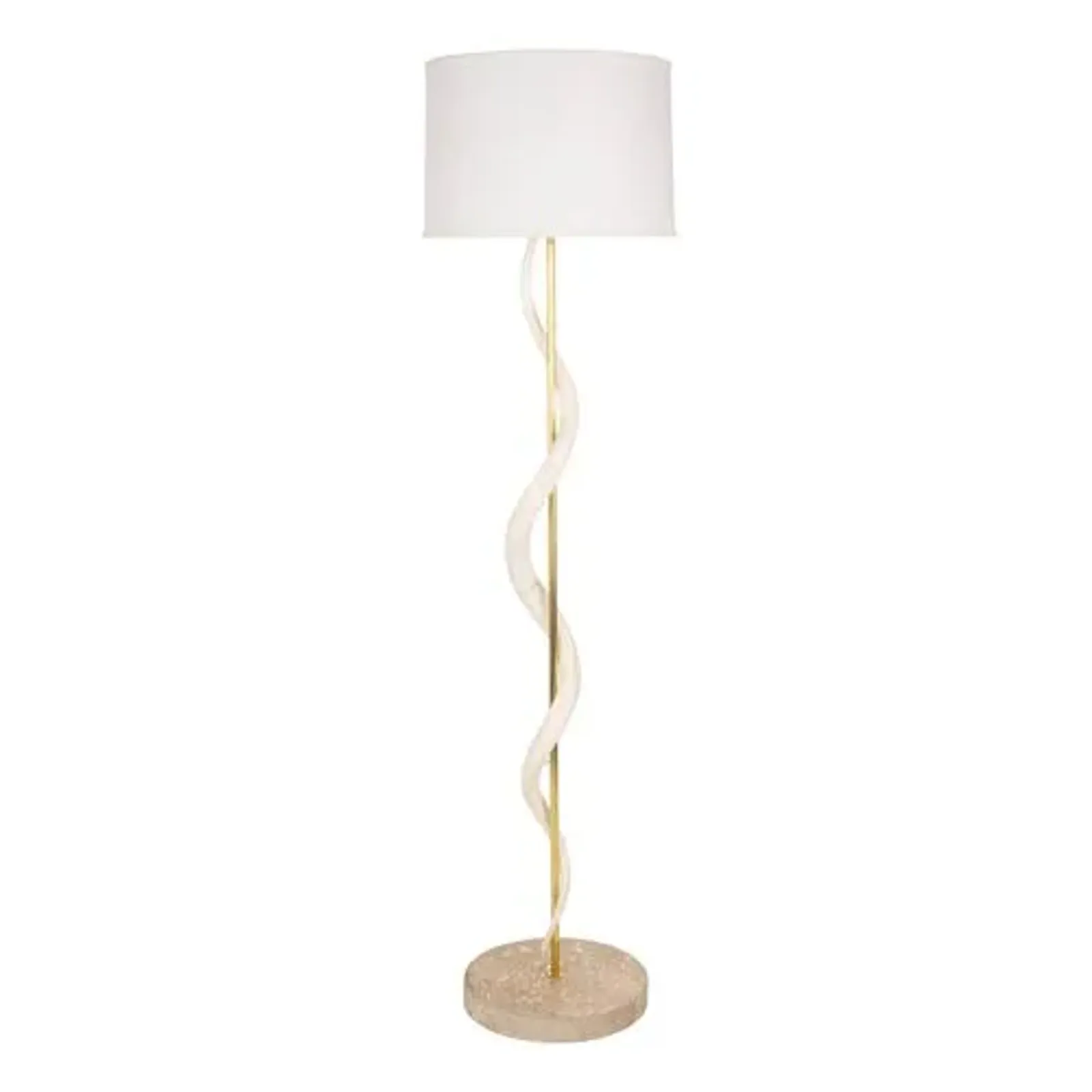 Kudu Inner Horn Single Twist Floor Lamp - Natural - Ngala Trading Co. - Handcrafted