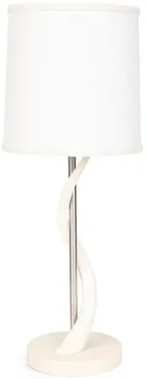 Kudu Inner Horn Table Lamp - Natural/White Burlap - Ngala Trading Co.