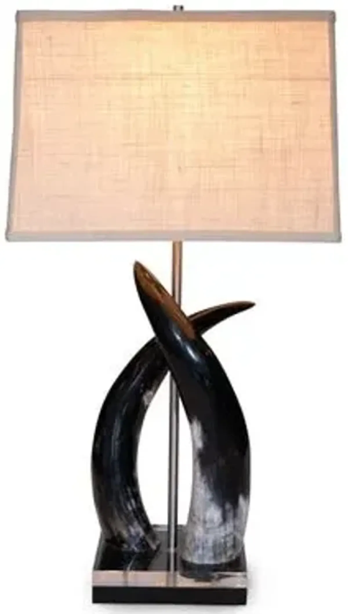 Cow Horn Duo Table Lamp - Natural - Ngala Trading Co.