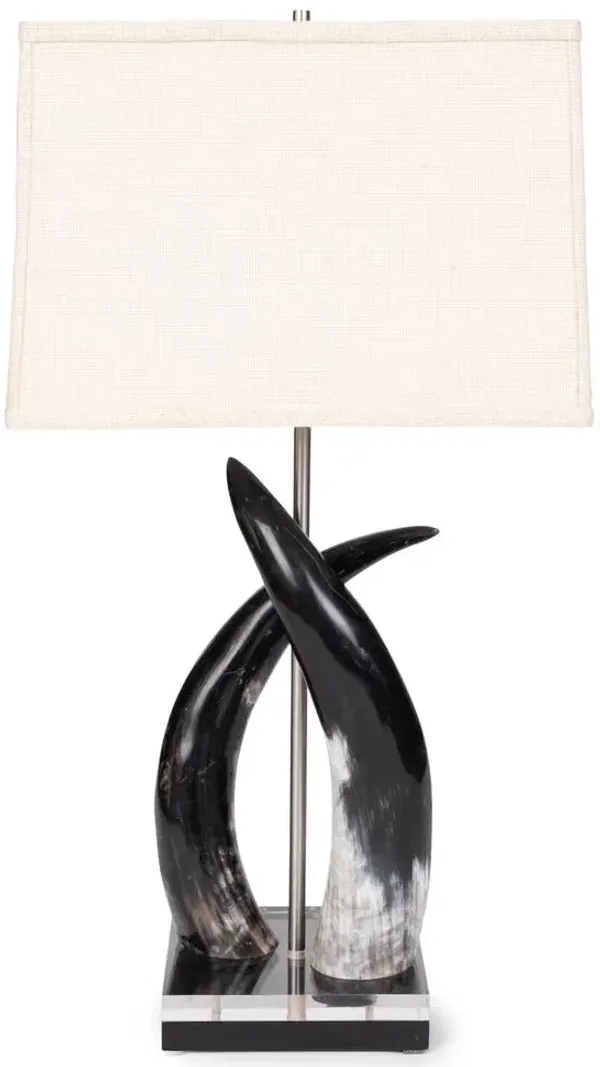 Cow Horn Duo Table Lamp - Natural - Ngala Trading Co.