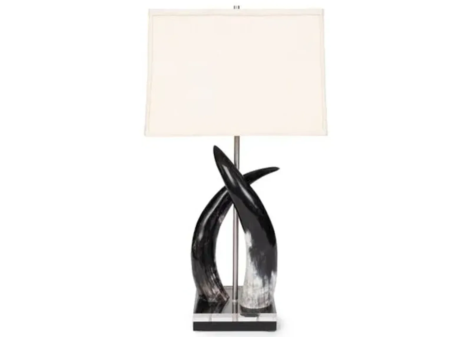 Cow Horn Duo Table Lamp - Natural - Ngala Trading Co.