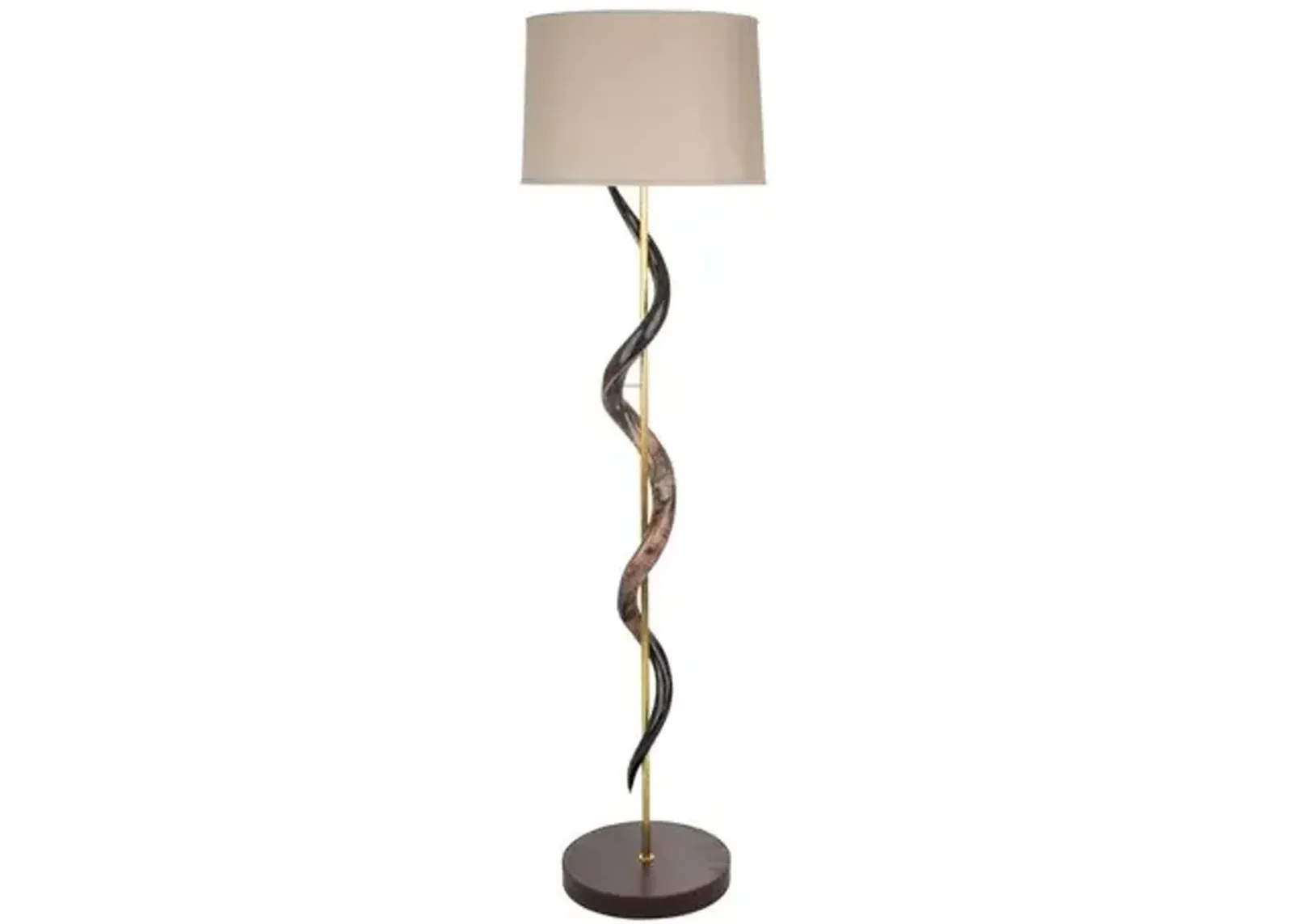 Kudu Horn Polished S Twist Floor Lamp - Natural - Ngala Trading Co. - Handcrafted