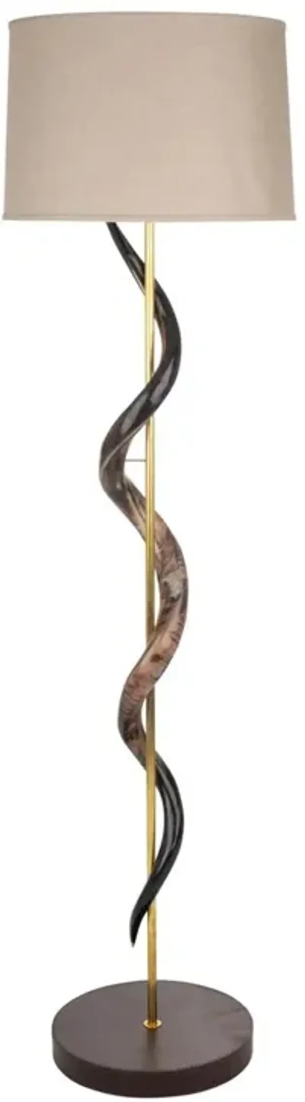 Kudu Polished Single Twist Floor Lamp - Natural Linen - Ngala Trading Co. - Handcrafted