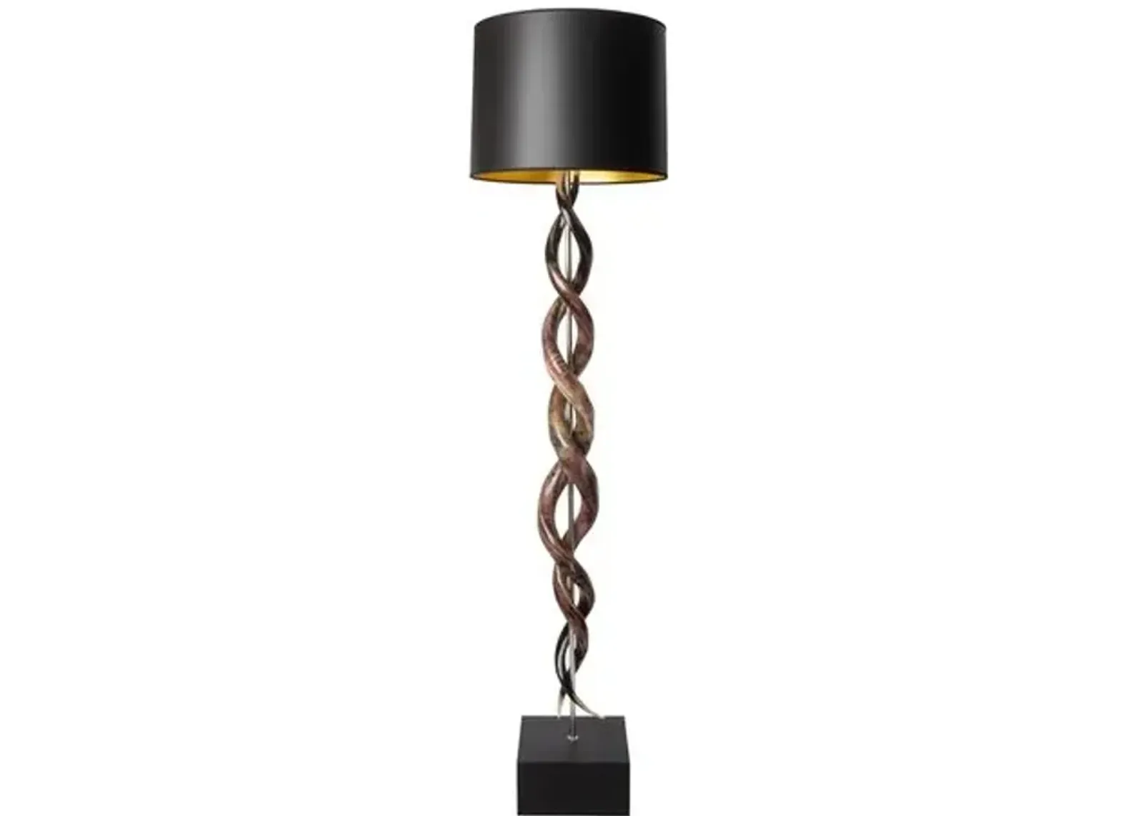 Kudu Horn Polished D Twist Floor Lamp - Natural - Ngala Trading Co. - Handcrafted