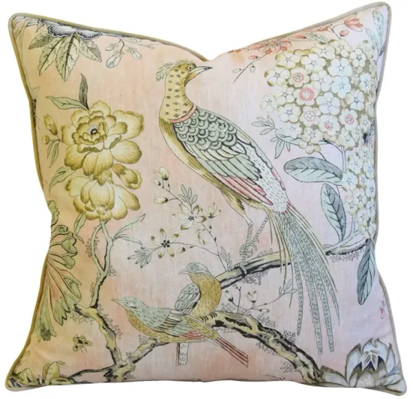 Blush Anna French Thibaut Floral Pillow