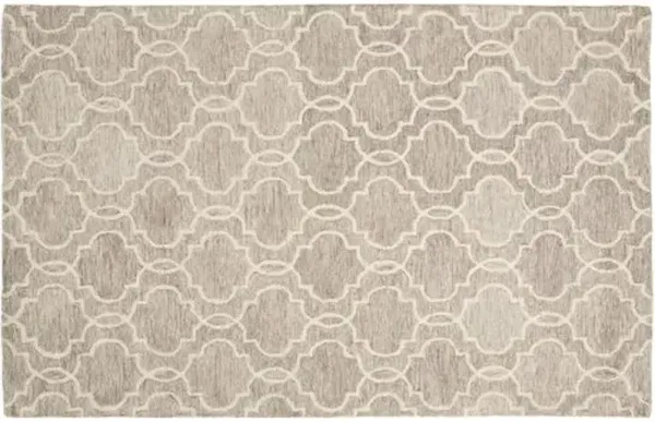 Nila Moroccan Trellis Hand-Tufted Rug - Gray/Ivory - Gray