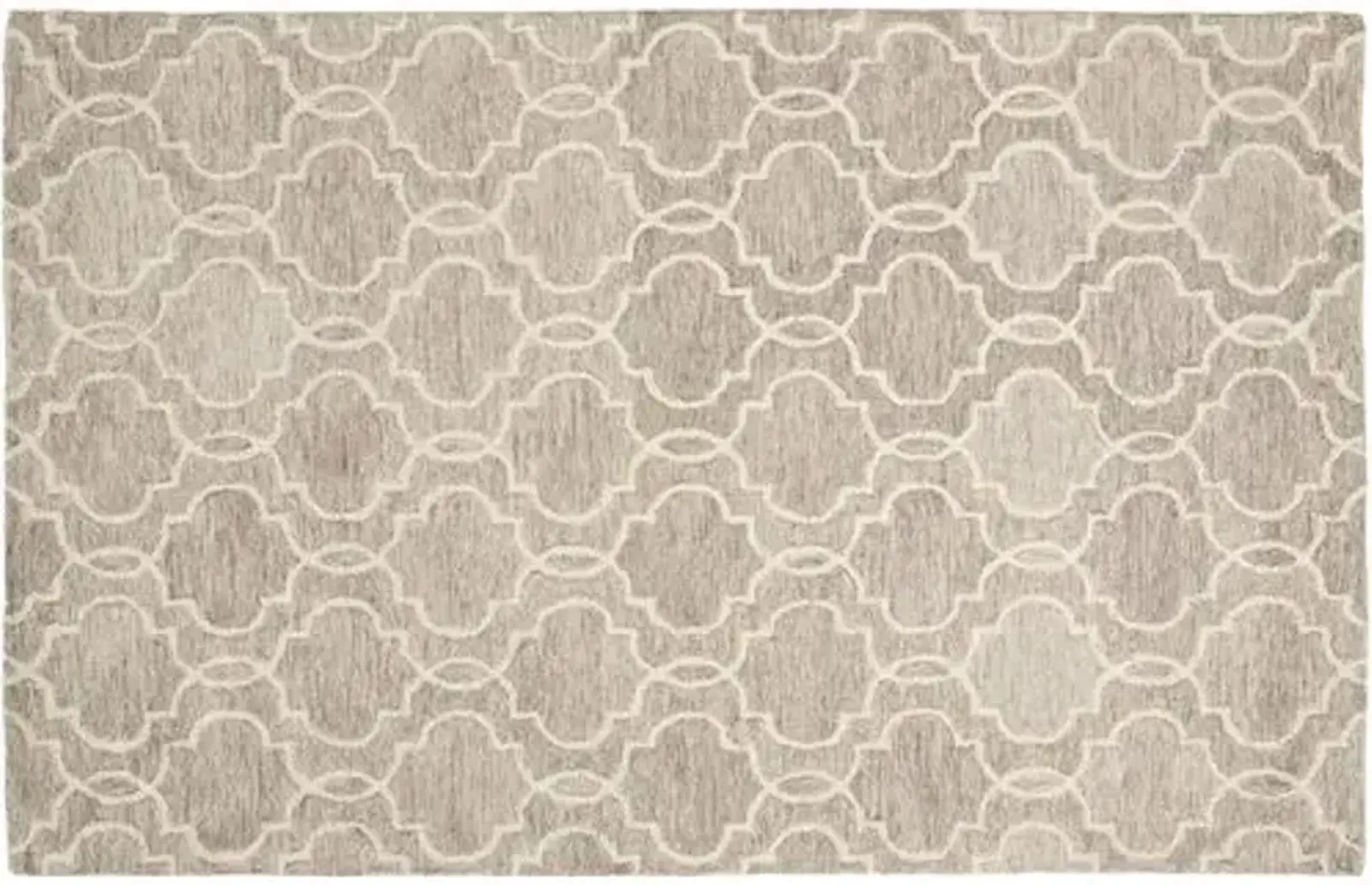 Nila Moroccan Trellis Hand-Tufted Rug - Gray/Ivory - Gray