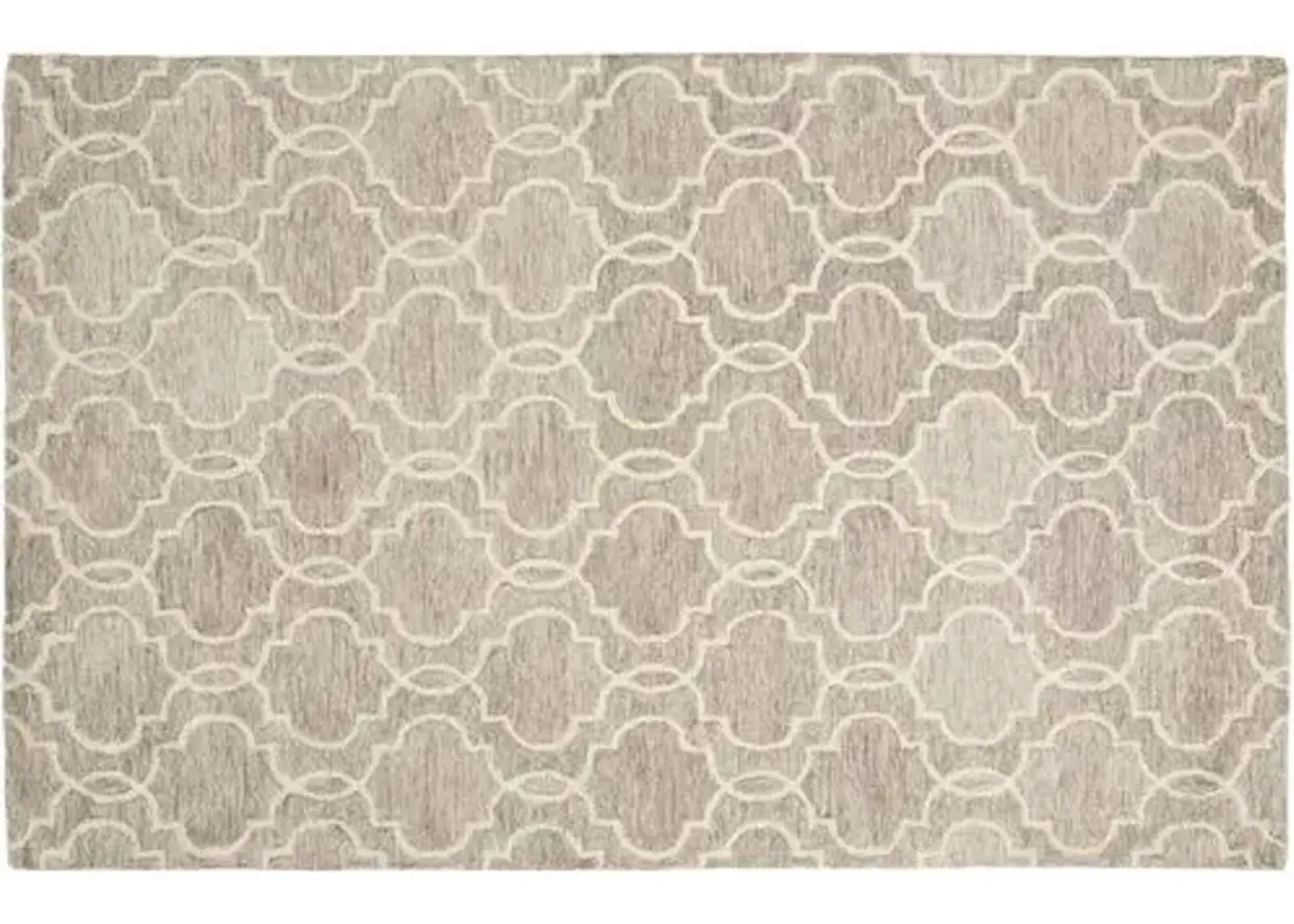 Nila Moroccan Trellis Hand-Tufted Rug - Gray/Ivory - Gray