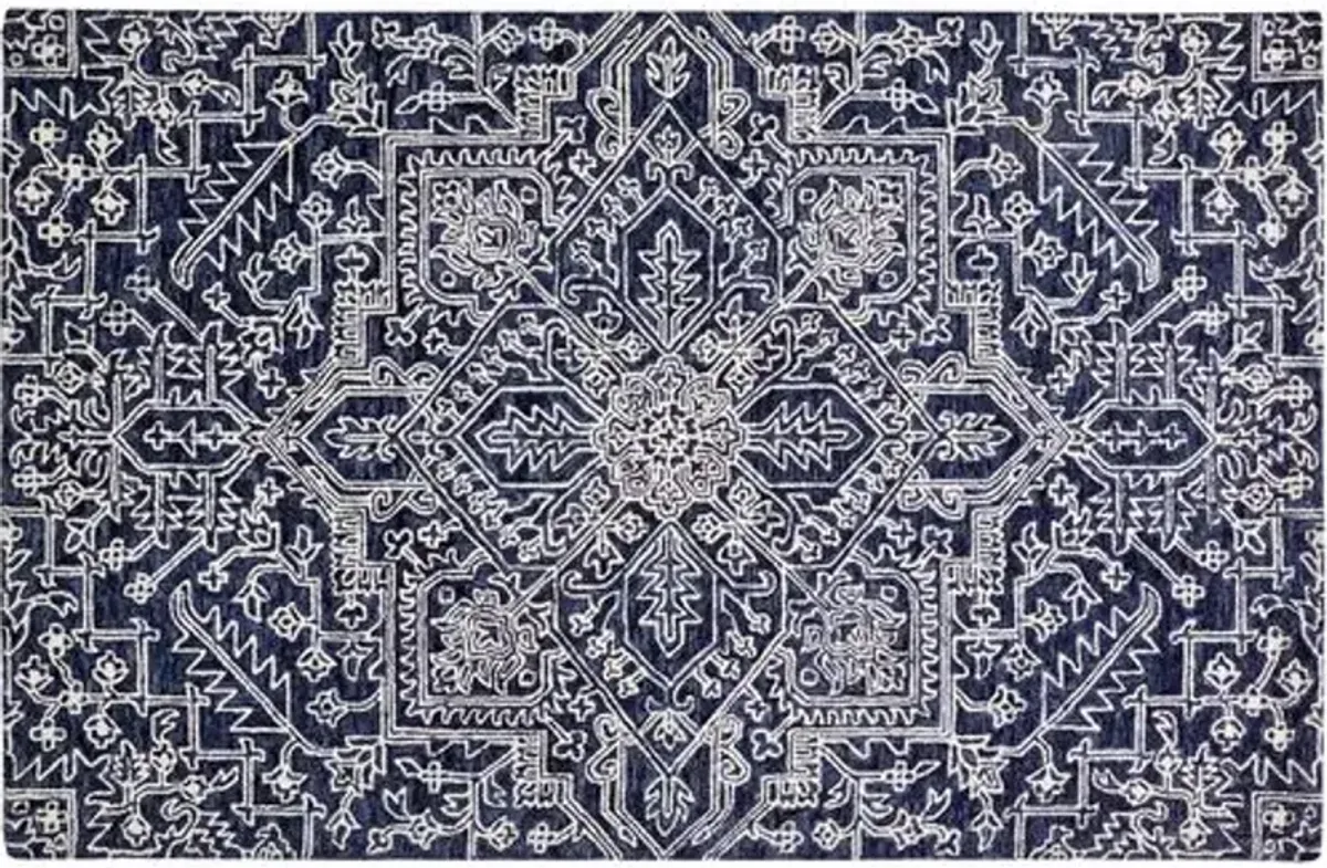 Nila Hand-Tufted Rug - Blue/Ivory - Blue