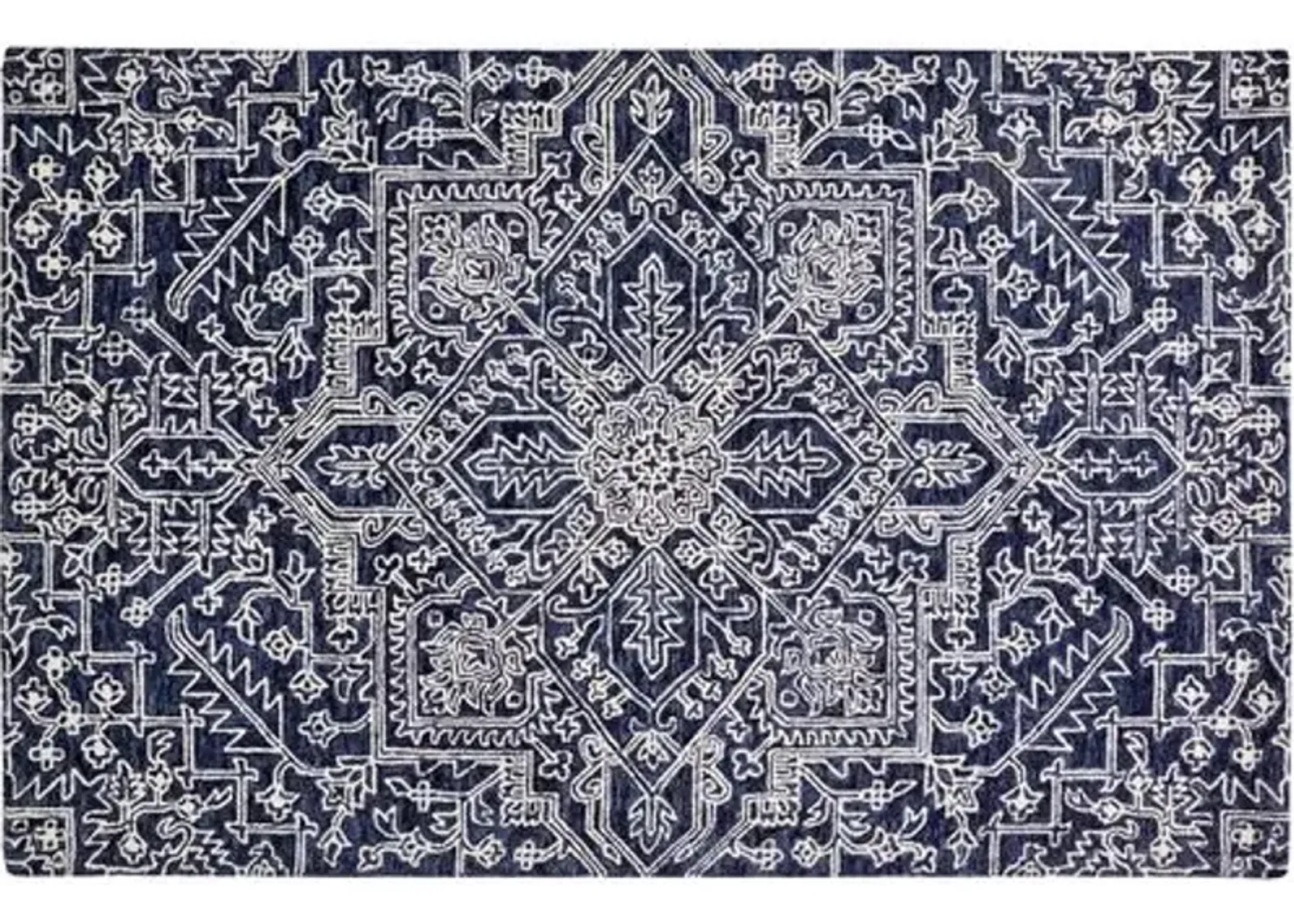 Nila Hand-Tufted Rug - Blue/Ivory - Blue