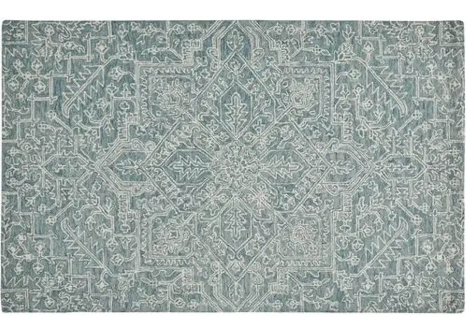 Nila Hand-Tufted Rug - Teal/Ivory - Green - Green