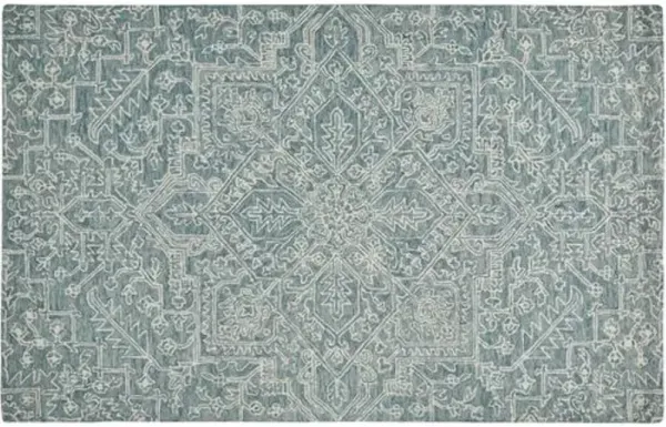 Nila Hand-Tufted Rug - Teal/Ivory - Green - Green