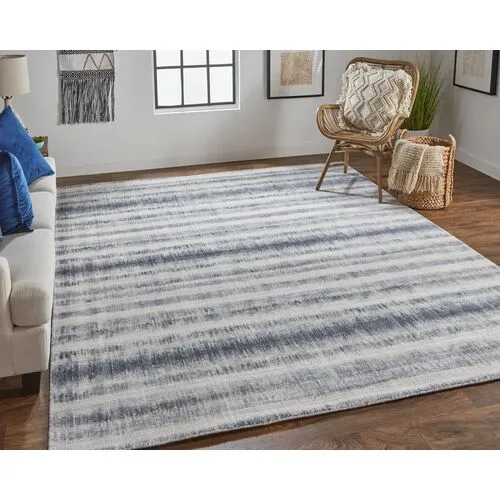 Nareesha Handwoven Gradient Rug - Blue/Gray - Blue