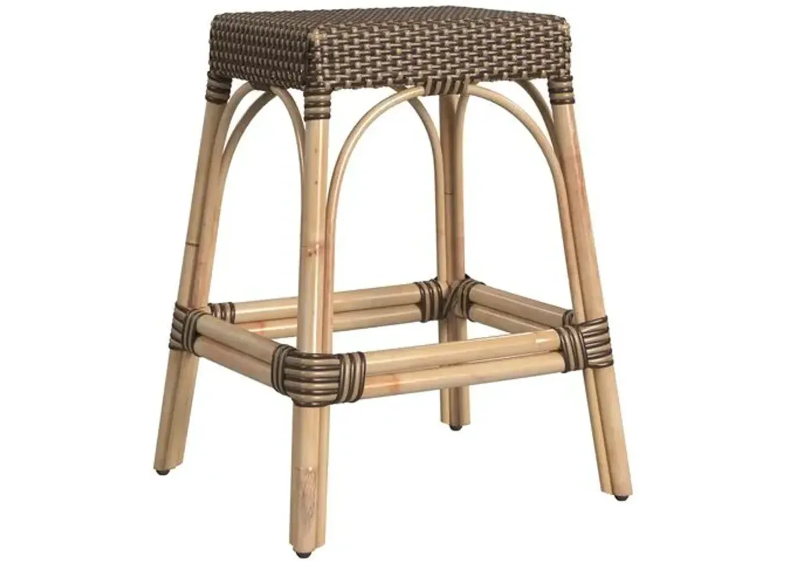 Sabrina Rattan Counter Stool - Brown/Natural