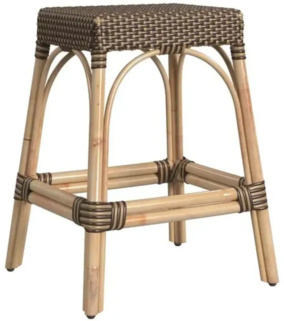 Sabrina Rattan Counter Stool - Brown/Natural