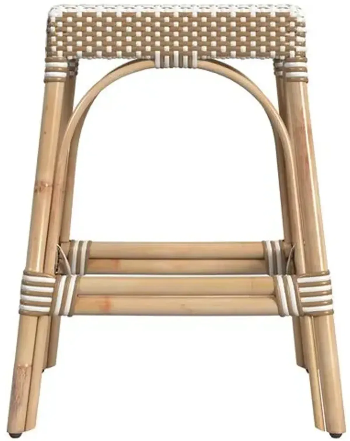 Sabrina Rattan Counter Stool - Natural/White Stripe