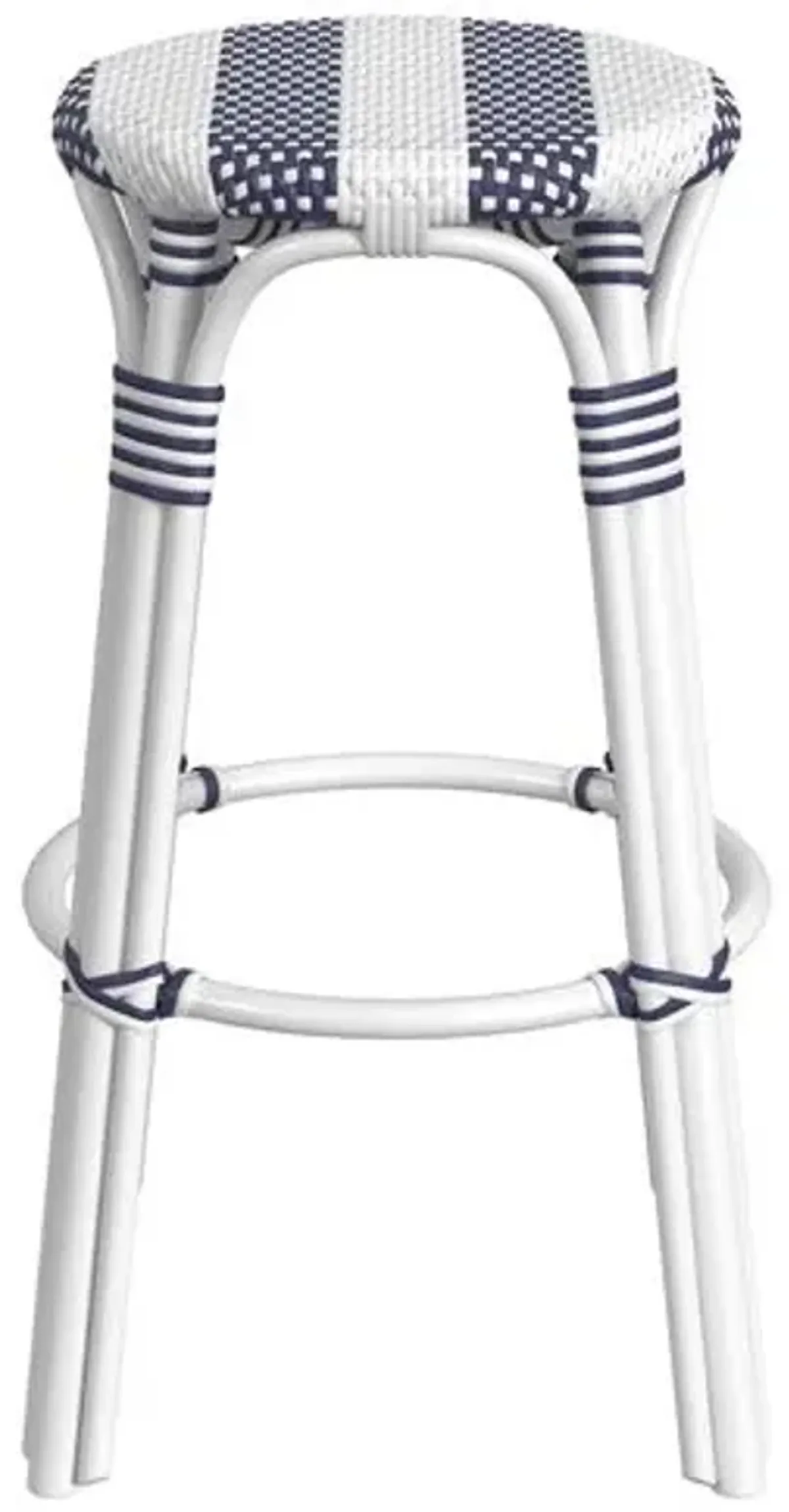Kye 30" Round Rattan Barstool - Blue