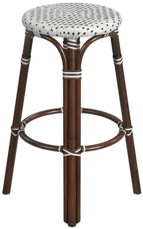 Lucie Rattan Barstool - White/Brown