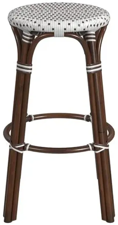 Lucie Rattan Barstool - White/Brown